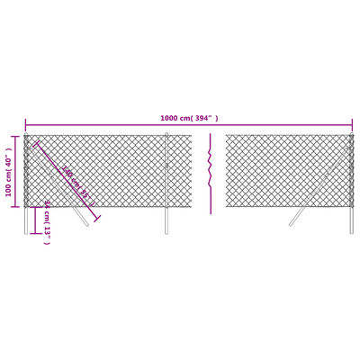 vidaXL Drátěné pletivo zelené 1 x 10 m