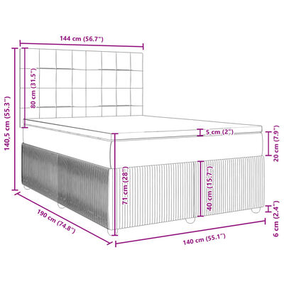 vidaXL Box spring postel s matrací krémová 140x190 cm textil