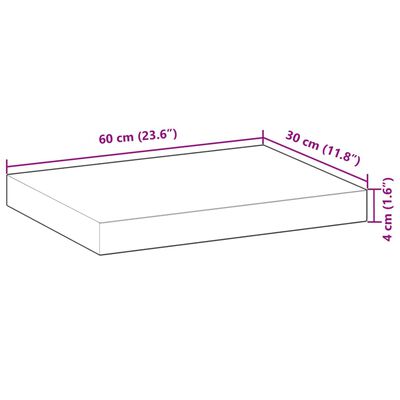 vidaXL Plovoucí police 3 ks 60 x 30 x 4 cm olejované akáciové dřevo