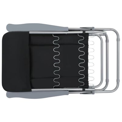 vidaXL Skládací zahradní židle s poduškami 2 ks černé