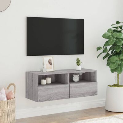 vidaXL Nástěnná TV skříňka šedá sonoma 80x30x30 cm kompozitní dřevo