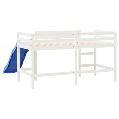 vidaXL Dětská patrová postel se skluzavkou bílá 90x200 cm borové dřevo