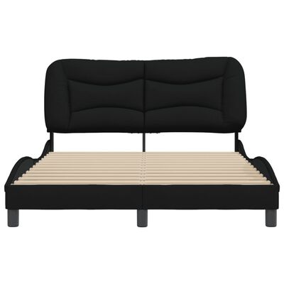 vidaXL Rám postele s čelem černý 140 x 200 cm textil