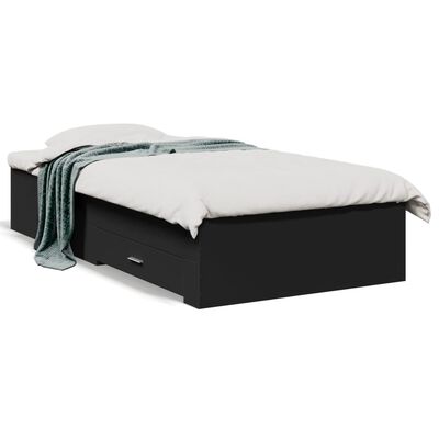 vidaXL Rám postele se zásuvkami černý 200 x 200 cm kompozitní dřevo