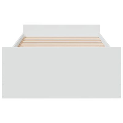 vidaXL Rám postele se zásuvkami bílý 90 x 190 cm kompozitní dřevo