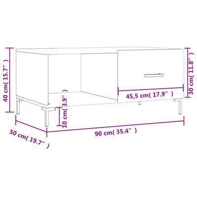 vidaXL Konferenční stolek černý 90 x 50 x 40 cm kompozitní dřevo