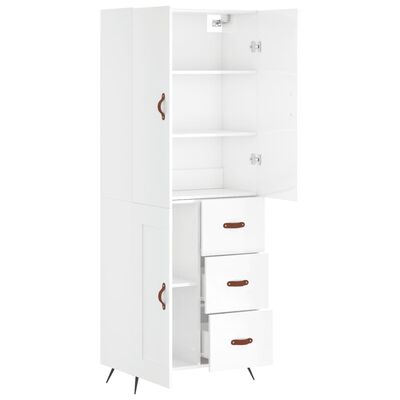 vidaXL Skříň highboard lesklá bílá 69,5 x 34 x 180 cm kompozitní dřevo