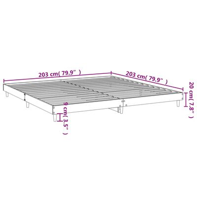 vidaXL Rám postele černý 200 x 200 cm kompozitní dřevo