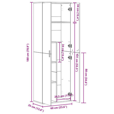 vidaXL Skříň highboard bílá 60 x 35 x 180 cm kompozitní dřevo