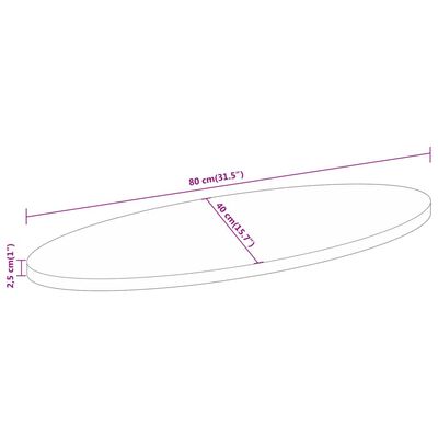 vidaXL Stolní deska 80 x 40 x 2,5 cm oválná masivní mangovníkové dřevo