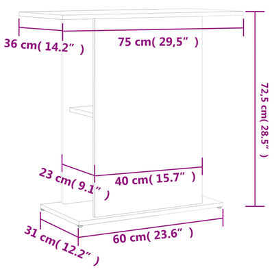 vidaXL Stojan na akvárium betonově šedý 75x36x72,5 cm kompozitní dřevo