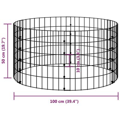 vidaXL Kruhový gabionový sloupek pozinkovaná ocel Ø 100 x 50 cm