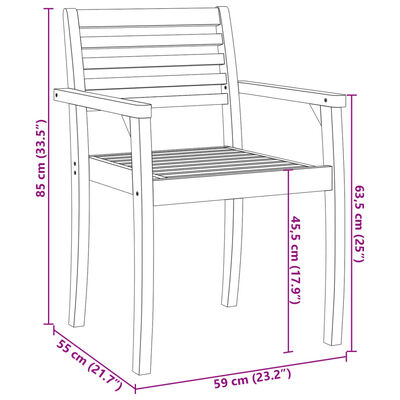 vidaXL Zahradní židle 6 ks 59 x 55 x 85 cm masivní akáciové dřevo