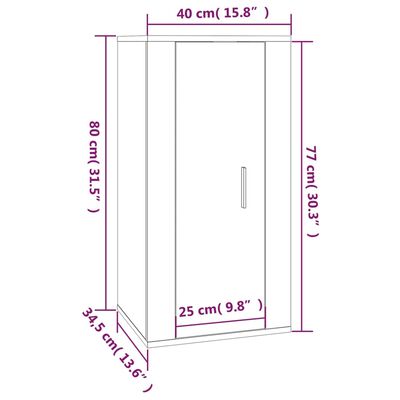 vidaXL Nástěnná TV skříňka černá 40 x 34,5 x 80 cm