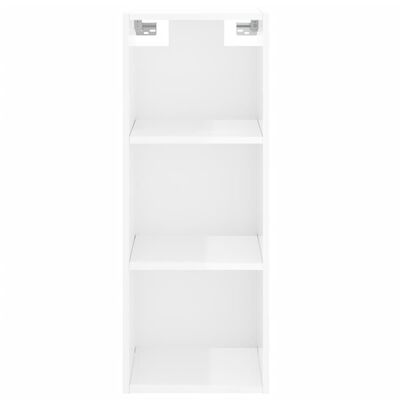 vidaXL Skříň highboard bílá s vysokým leskem 34,5x34x180 cm kompozit