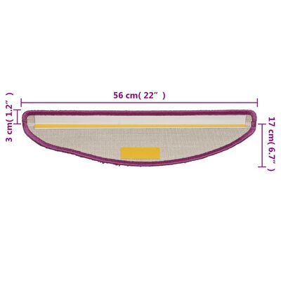 vidaXL Nášlapy na schody 10 ks 56 x 17 x 3 cm fialové