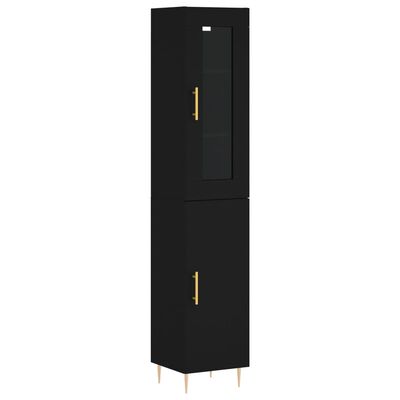 vidaXL Skříň highboard černá 34,5 x 34 x 180 cm kompozitní dřevo