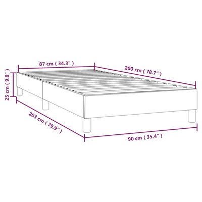 vidaXL Rám postele černá 90 x 200 cm samet