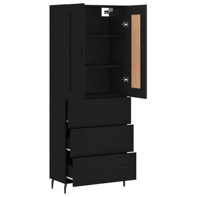 vidaXL Skříň highboard černá 69,5 x 34 x 180 cm kompozitní dřevo