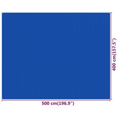 vidaXL Koberec do stanu 400 x 500 cm modrý HDPE