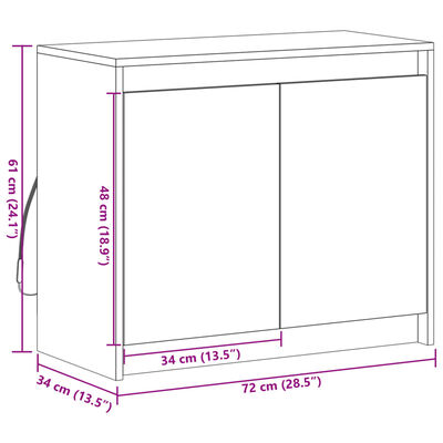 vidaXL Příborník LED kouřový dub 72 x 34 x 61 cm kompozitní dřevo