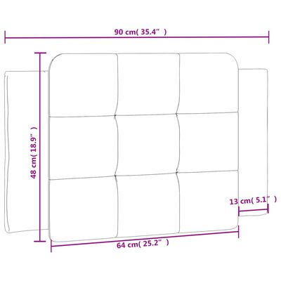 vidaXL Polštář na čelo postele šedý 90 cm umělá kůže