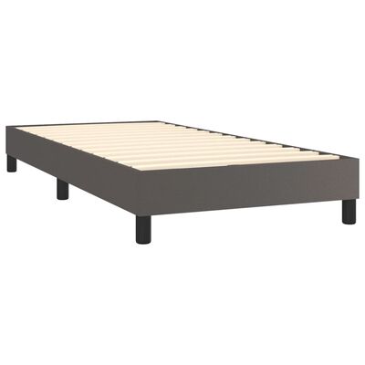 vidaXL Box spring postel s matrací šedá 80 x 200 cm umělá kůže