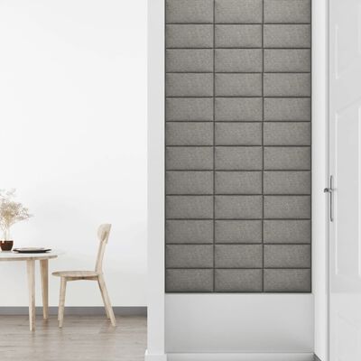 vidaXL Nástěnné panely 12 ks světle šedé 30 x 15 cm textil 0,54 m²