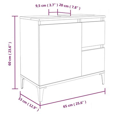 vidaXL Koupelnová skříňka betonově šedá 65x33x60 cm kompozitní dřevo