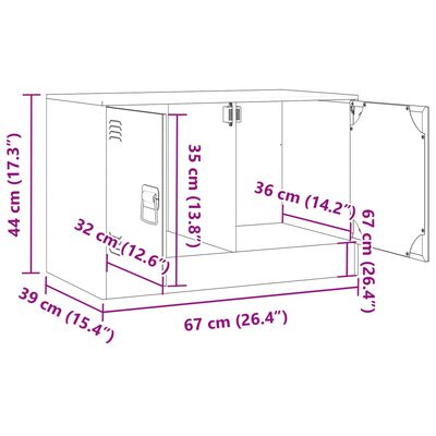 vidaXL TV skříňka antracitová 67 x 39 x 44 cm ocel