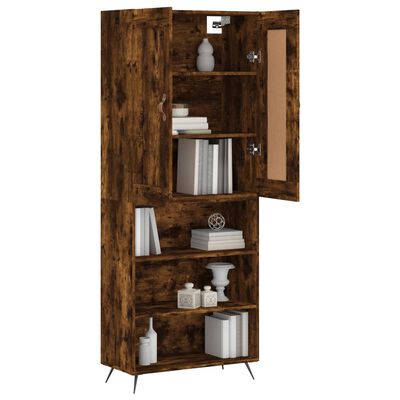 vidaXL Skříň highboard kouřový dub 69,5 x 34 x 180 cm kompozitní dřevo