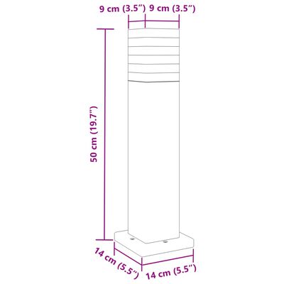 vidaXL Venkovní stojací lampa černá 50 cm hliník