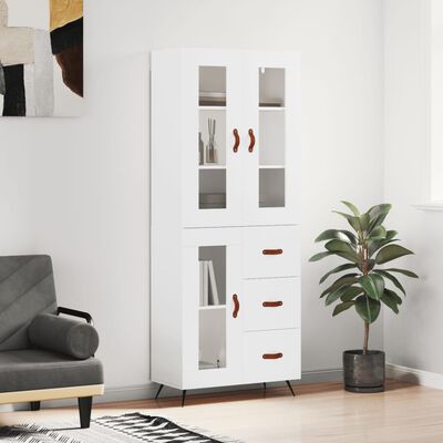 vidaXL Skříň highboard bílá 69,5 x 34 x 180 cm kompozitní dřevo