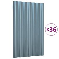 vidaXL Střešní panely 36 ks práškově lakovaná ocel šedé 60 x 36 cm