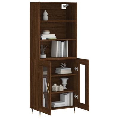 vidaXL Skříň highboard hnědý dub 69,5 x 34 x 180 cm kompozitní dřevo