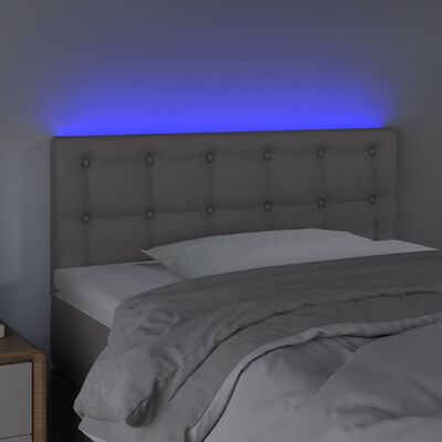 vidaXL Čelo postele s LED šedé 100x5x78/88 cm umělá kůže