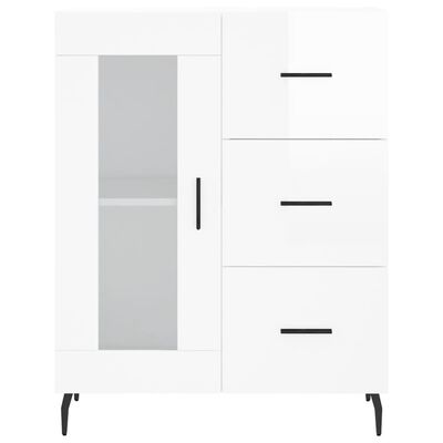 vidaXL Skříň highboard lesklá bílá 69,5 x 34 x 180 cm kompozitní dřevo