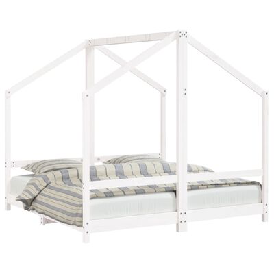vidaXL Dětská postel bílá 2x (80 x 160) cm masivní borové dřevo