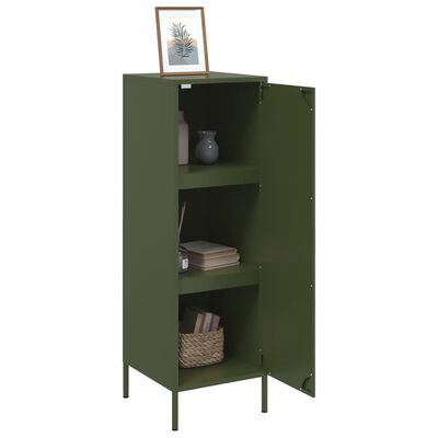 vidaXL Skříň highboard olivově zelená 36 x 39 x 113 cm ocel