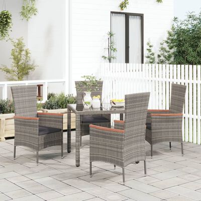 vidaXL Zahradní židle s poduškami 4 ks polyratan šedé