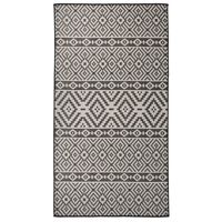 vidaXL Venkovní hladce tkaný koberec 80 x 150 cm černé pruhy