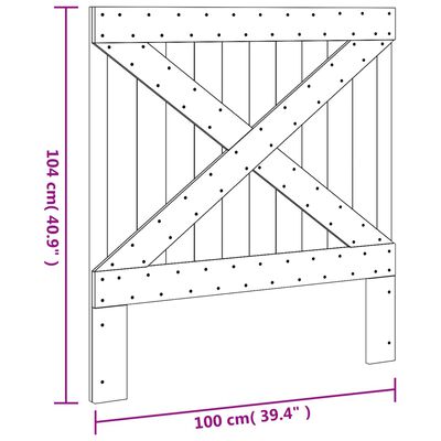 vidaXL Čelo postele 100 x 104 cm masivní borové dřevo