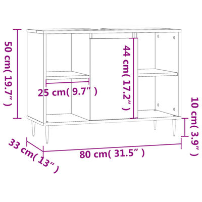 vidaXL Koupelnová skříňka bílá 80 x 33 x 60 cm kompozitní dřevo