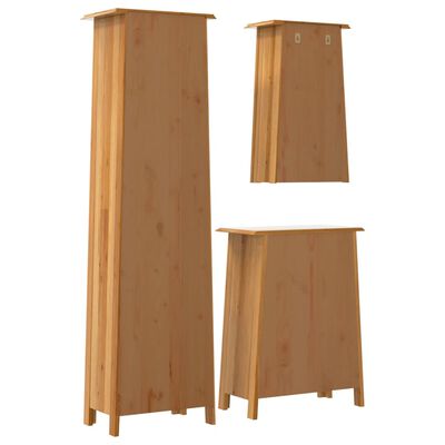 vidaXL 3dílná koupelnová sestava masivní borové dřevo