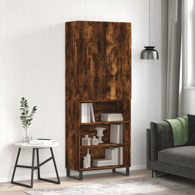 vidaXL Skříň highboard kouřový dub 69,5 x 34 x 180 cm kompozitní dřevo