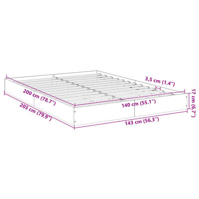 vidaXL Rám postele bez matrace kouřový dub 140x200 cm kompozitní dřevo