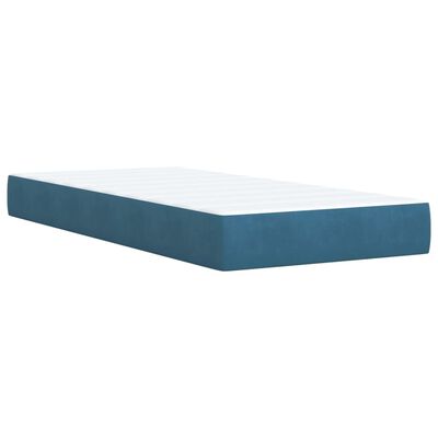 vidaXL Box spring postel s matrací tmavě modrá 90x190 cm samet