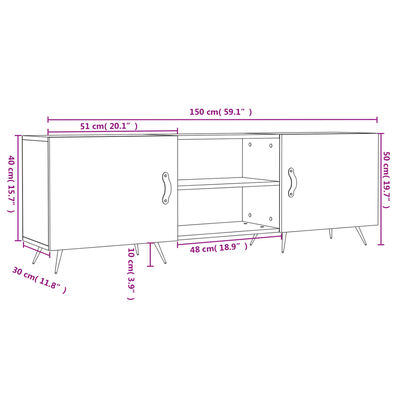 vidaXL TV skříňka betonově šedá 150 x 30 x 50 cm kompozitní dřevo