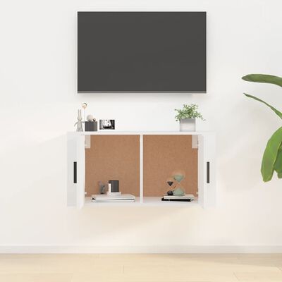 vidaXL Nástěnná TV skříňka bílá s vysokým leskem 80 x 34,5 x 40 cm