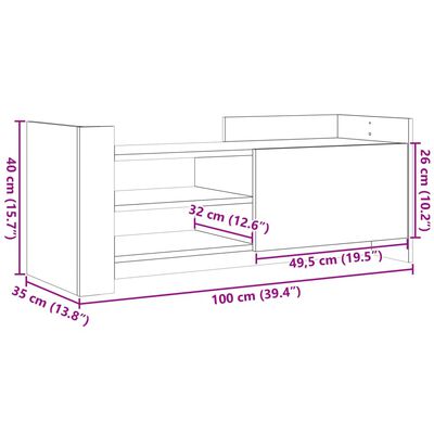 vidaXL TV skříňka betonově šedá 100x35x40 cm kompozitní dřevo